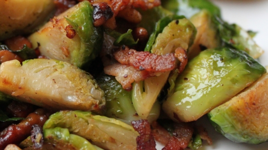Brussels Sprouts with Walnuts & Bacon